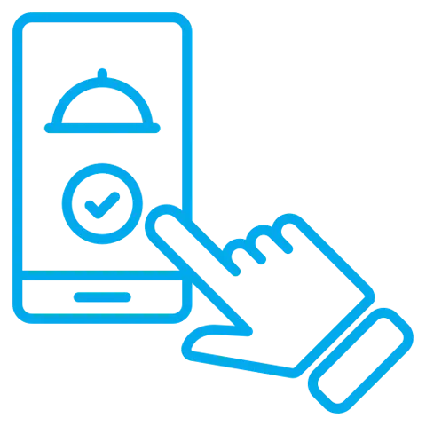 Hand tapping smartphone screen
