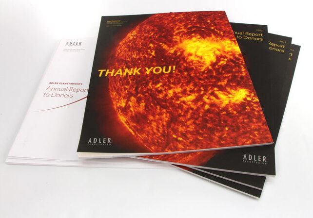 Thank You" on vibrant report cover